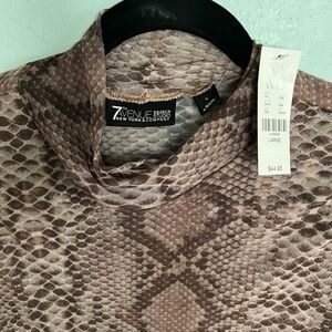 Ladies snakeskin look blouse; brand new with tags; size Large